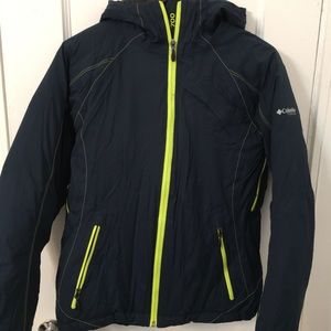 Columbia 700 Thermal Comfort Omni Heated Winter Jacket Navy-Blue Women Size S